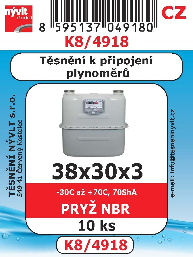 K8/4918 těsnění k připoj.plynoměru 10ks NBR K8/4918 těsnění k připoj.plynoměru 10ks NBR - Domácnost a úklid potřeby a pomůcky pro domácnost