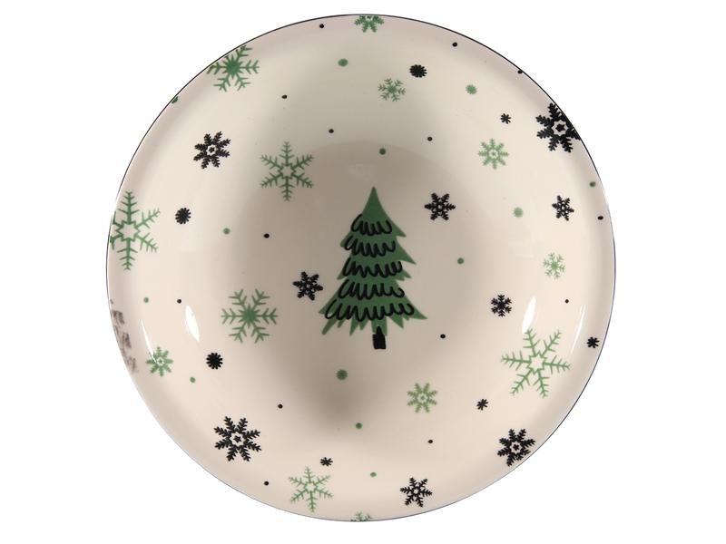 Talíř hluboký 21cm Vánoční stromek keramika Talíř hluboký 21cm Vánoční stromek keramika - Domácnost a úklid Zima + Vánoce