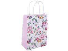 Taška dárková 15x21cm Růže bílo/růžová