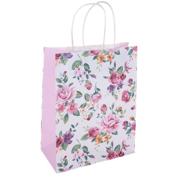 Taška dárková 21x27cmRůže bílo/růžová Taška dárková 21x27cmRůže bílo/růžová - Domácnost a úklid nákupní a dárkové tašky, koše, obaly