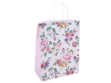 Taška dárková 25x33cm Růže bílo/růžová