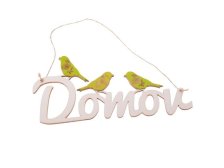 Dekorace závěs.DOMOV 33x14cm, dřevo 50272