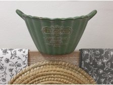 Obal na květináč s uchy 24x30cm zelený,Eko plast