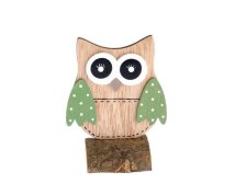 Sova barevná 12,5cm dřevo
