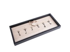 Věšák na 6klíčů 36,5x16,5cm černý rám dřevo