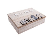 Krabička HOME Domečky 18,5x14,5x5cm dřevo