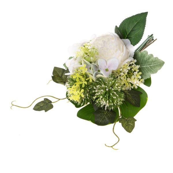 Kytice pivoňka+hortenzie 37cm bílá - Domácnost a úklid bytové dekorace, textilní doplňky