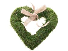 Srdce s mašlí 20cm mech