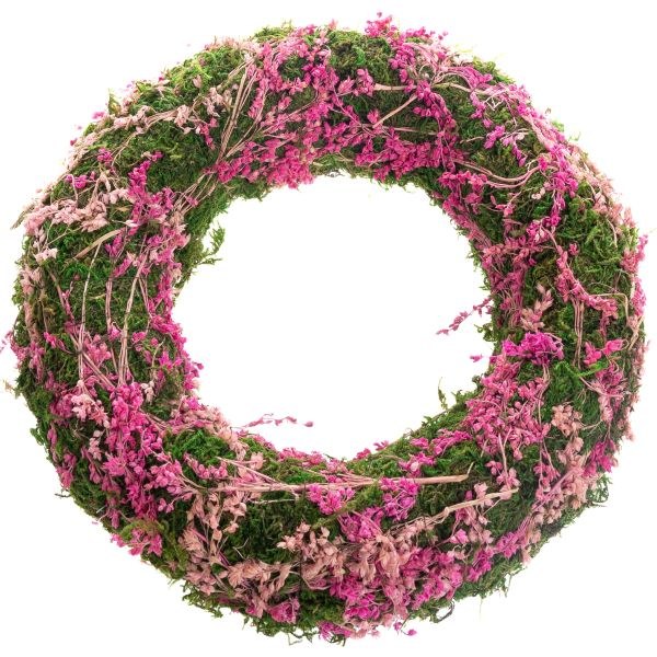 Věnec 30cm suš.květy růžové mech Věnec 30cm suš.květy růžové mech - Domácnost a úklid bytové dekorace, textilní doplňky