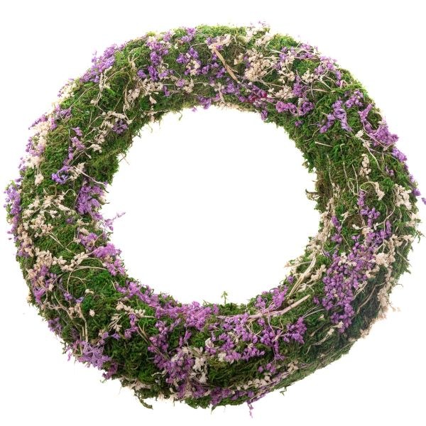 Věnec 25cm suš.květy fialové mech Věnec 25cm suš.květy fialové mech - Domácnost a úklid bytové dekorace, textilní doplňky