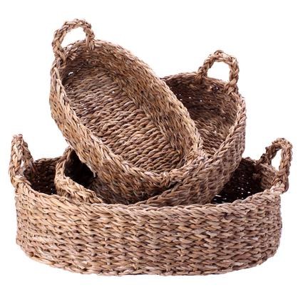 Košík s uchy 27x7cm ovál mořská tráva - Domácnost a úklid bytové dekorace, textilní doplňky