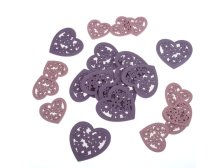 Srdíčko 7+5cm růžové/fialové,dřevo