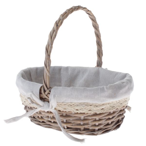 Košík s uchem 27x20x10cm,proutí/látka Košík s uchem 27x20x10cm,proutí/látka - Domácnost a úklid bytové dekorace, textilní doplňky