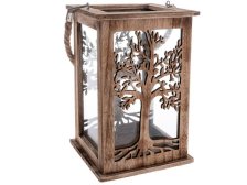 Lucerna se stromem 16x25cm natur, dřevo/sklo