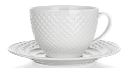 Šálek+podšálek 220ml bílý DIAMOND,keramika - Kuchyně stolování