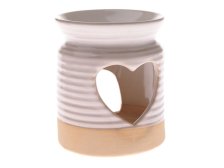 Aromalampa se srdíčkem 10,3cm bílá keramika