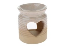 Aromalampa se srdíčkem 10,3cm béžová keramika