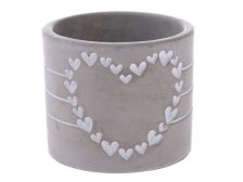Obal na květináč se Srdcem 7,5x6,2cm šedý,beton