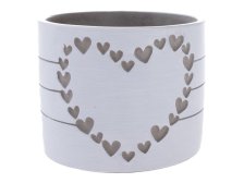 Obal na květináč se Srdcem 12,2x9,5cm bílý, beton