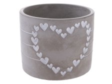 Obal na květináč se Srdcem 12,2x9,5cm šedý, beton