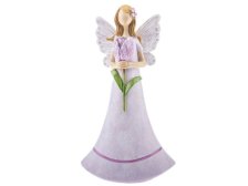 Víla s tulipánem 21cm fialová polyresin