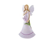 Víla s tulipánem 15cm fialová polyresin