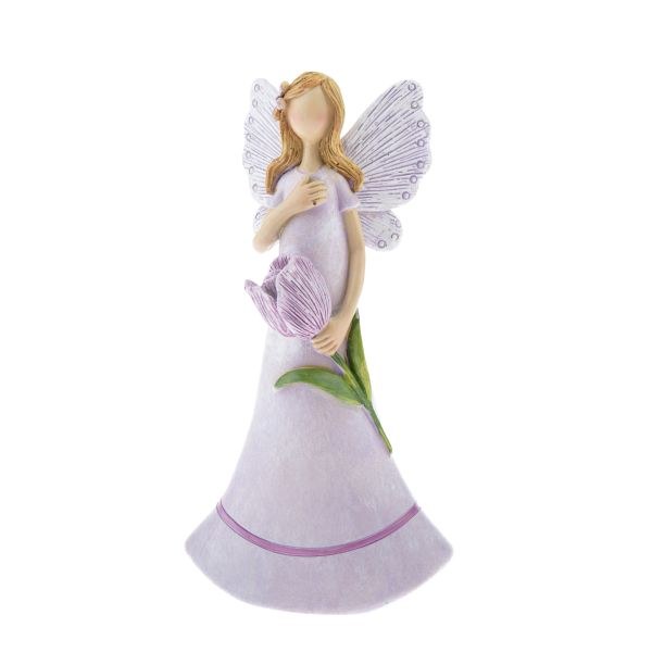 Víla s tulipánem 15cm fialová polyresin Víla s tulipánem 15cm fialová polyresin - Domácnost a úklid bytové dekorace, textilní doplňky