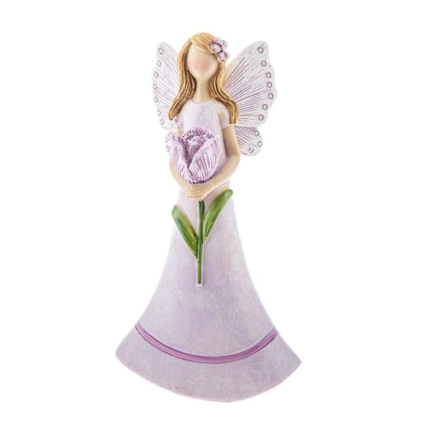 Víla s tulipánem 11,5cm fialová, polyresin Víla s tulipánem 11,5cm fialová, polyresin - Domácnost a úklid bytové dekorace, textilní doplňky