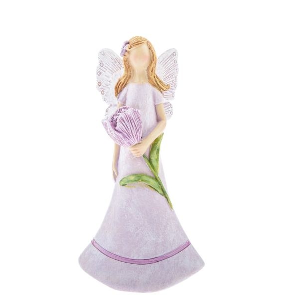 Víla s tulipánem 11,5cm fialová, polyresin Víla s tulipánem 11,5cm fialová, polyresin - Domácnost a úklid bytové dekorace, textilní doplňky