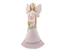 Víla s tulipánem 15cm růžová polyresin