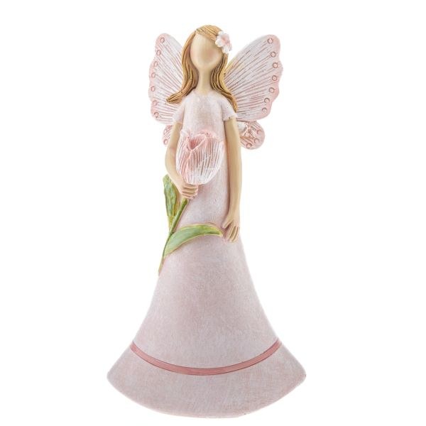 Víla s tulipánem 15cm růžová polyresin Víla s tulipánem 15cm růžová polyresin - Domácnost a úklid bytové dekorace, textilní doplňky