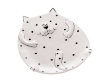 Talíř 24cm Kočka s puntíky, keramika
