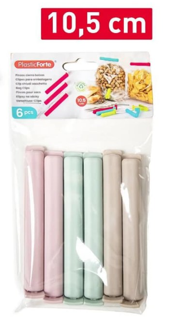 Klipsy na sáčky 10,5cm/6ks mix barev PH - Kuchyně kuchyňské náčiní a pomůcky