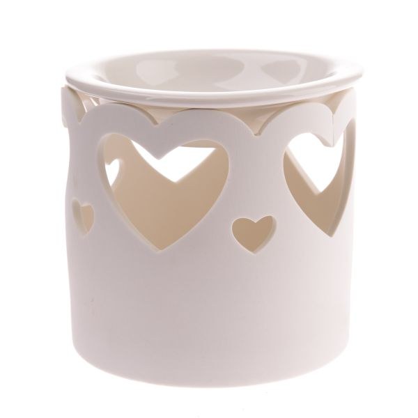 Aromalampa Srdíčka 10,5x8cm bílá, porcelán Aromalampa Srdíčka 10,5x8cm bílá, porcelán - Domácnost a úklid bytové dekorace, textilní doplňky