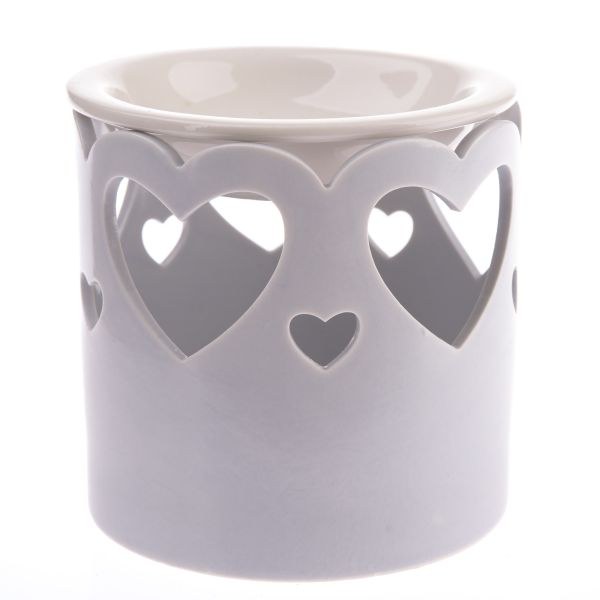 Aromalampa Srdíčka 10,5x8cm sv.fialová porcelán Aromalampa Srdíčka 10,5x8cm sv.fialová porcelán - Domácnost a úklid bytové dekorace, textilní doplňky