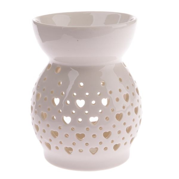 Aromalampa Srdíčka 8,5x11,4cm bílá porcelán Aromalampa Srdíčka 8,5x11,4cm bílá porcelán - Domácnost a úklid bytové dekorace, textilní doplňky