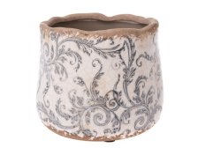 Květináč 13,5x11,5cm modrý dekor, keramika