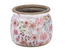 Květináč 15,5x13cm barevné květy, keramika