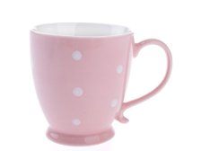 Hrnek 400ml s puntíky růžový porcelán