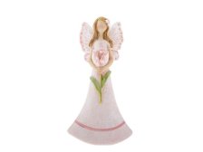 Víla s tulipánem 21cm růžová polyresin