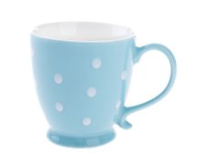 Hrnek 400ml s puntíky sv.modrý porcelán