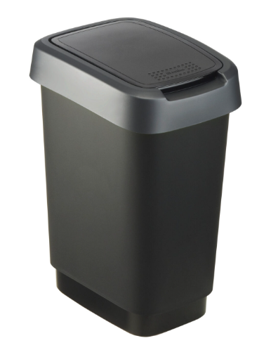 Koš na odpadky 10l Twist výklopný černo/šedý Koš na odpadky 10l Twist výklopný černo/šedý - Domácnost a úklid úklidové pomůcky a prostředky