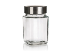 Dóza 300ml/6,5x11cm AKCENT sklo/nerez