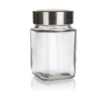 Dóza 300ml/6,5x11cm AKCENT sklo/nerez - Kuchyně skladování a zavařování potravin a nápojů