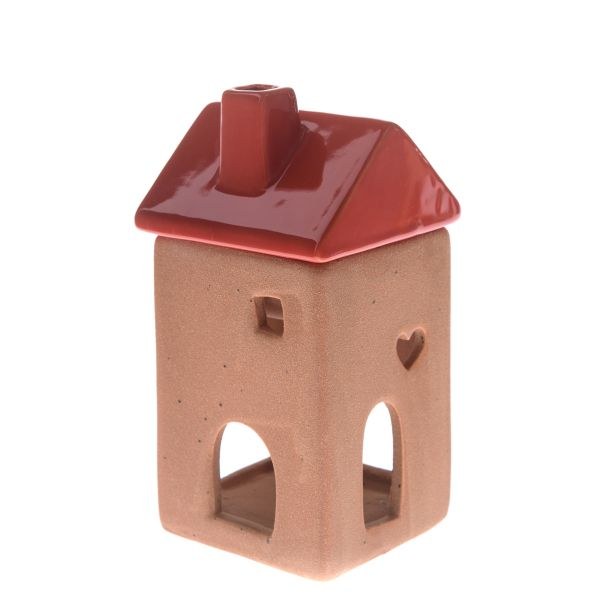 Aromalampa Domek 7,5x15cm červený keramika Aromalampa Domek 7,5x15cm červený keramika - Domácnost a úklid bytové dekorace, textilní doplňky