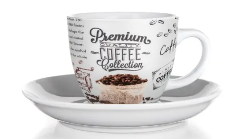 Šálek+podšálek 190ml bílý PREMIUM CAFFE,keramika Šálek+podšálek 190ml bílý PREMIUM CAFFE,keramika - Kuchyně stolování
