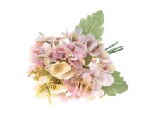 Kytice růží+hortenzií 34cm růžová