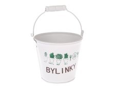 Obal na květináč Bylinky 12x10,5cm bílý,kov