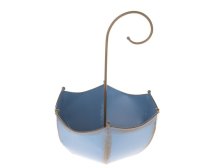 Dekorace Deštník 29x39cm modrý,kov