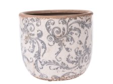 Květináč 15,5x13cm modrý dekor,keramika